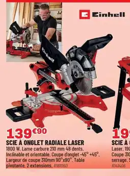 Brico Pro EINHELL Scie à onglet radiale laser offre
