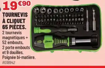 Brico Pro Tournevis à cliquet 65 pieces offre