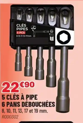 Brico Pro 5 clés à pipe 6 pans débouchées offre