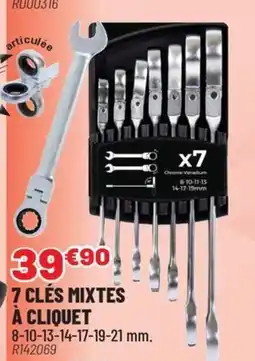 Brico Pro 7 clés mixtes à cliquet offre