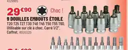Brico Pro 9 douilles embouts étoile offre