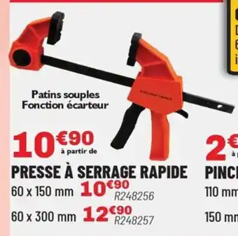 Brico Pro Presse à serrage rapide offre
