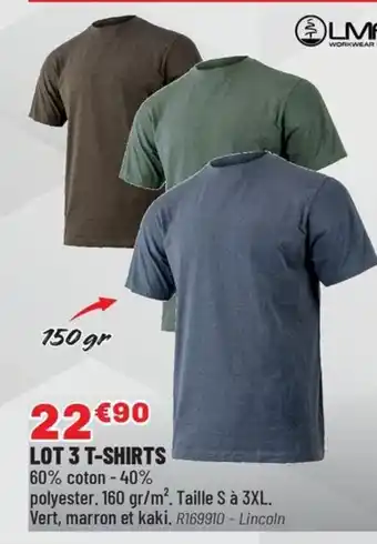 Brico Pro Lot 3 t-shirts offre