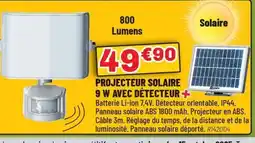 Brico Pro Projecteur solaire 9 w avec détecteur offre
