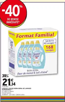 Intermarché SUPERCROIX Lessive liquide bora bora 42 lavages offre