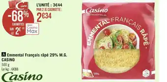 Casino emmental français râpé 29% m.g.