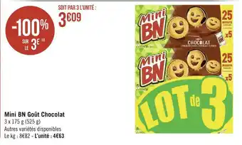 Géant Casino Bn mini bn goût chocolat offre
