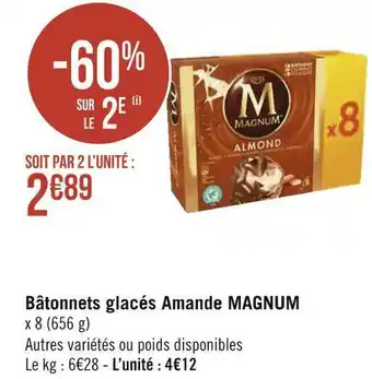 Géant Casino Miko bâtonnets glacés amande offre