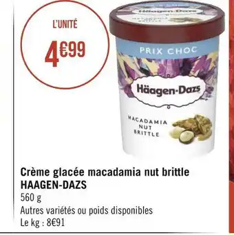 Géant Casino Haagen dazs crème glacée macadamia nut brittle offre