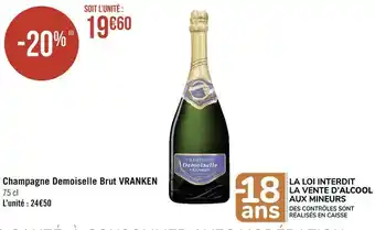Géant Casino Demoiselle vranken champagne brut offre