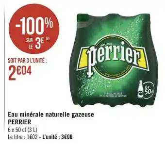 Géant Casino Perrier eau minérale naturelle gazeuse offre