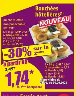 Norma Bouchées hôtelières offre