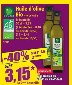 Norma BIO SONNE Huile d'olive offre