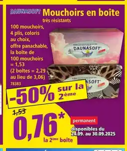 Norma DAUNASOFT Mouchoirs en boîte offre