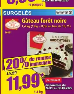 Norma Gâteau forêt noire offre