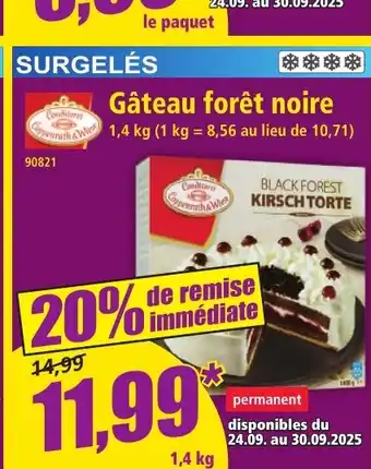 Norma Gâteau forêt noire offre