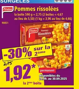 Norma FINDUS Pommes rissolées offre