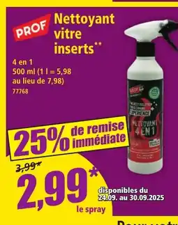 Norma PROF Nettoyant vitre inserts offre