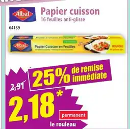 Norma ALBAL Papier cuisson offre