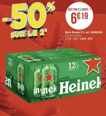 Géant Casino Heineken bière blonde 5% vol. offre
