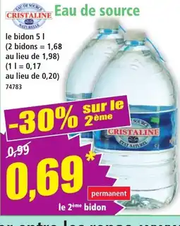 Norma CRISTALINE Eau de source offre