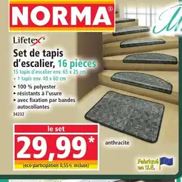 Norma LIFETEX Set de tapis d'escalier, 16 pièces offre
