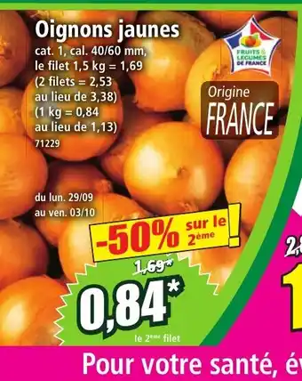Norma Oignons jaunes offre