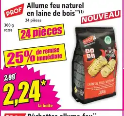 Norma PROF Allume feu naturel en laine de bois offre