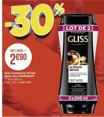 Géant Casino Schwarzkopf shampooing ultimate repair gliss offre