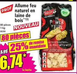 Norma PROF Allume feu naturel en laine de bois offre