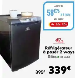 Narbonne accessoires Réfrigérateur à poser 2 ways offre