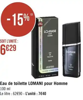 Géant Casino Lomani eau de toilette pour homme offre