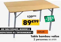 Narbonne accessoires Table bambou valise offre