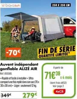 Narbonne accessoires Auvent indépendant gonflable ALIZÉ AIR offre