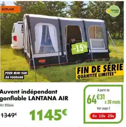 Narbonne accessoires Auvent indépendant gonflable LANTANA AIR offre