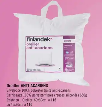 Finlandek bon plan sur l'oreiller anti-acariens
