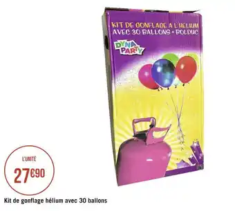 Kit de gonflage hélium avec 30 ballons