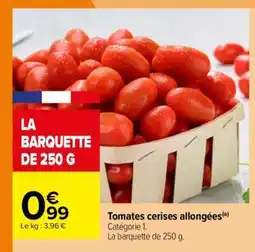 Carrefour Tomates Cerises Allongées offre