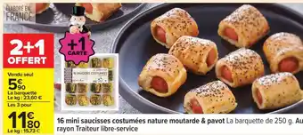 Carrefour 16 mini saucisses costumées nature moutarde & pavot offre