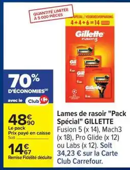 Carrefour Lames de rasoir Pack spécial GILLETTE offre