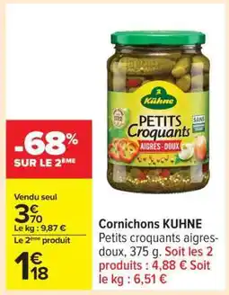 Carrefour Cornichons KUHNE offre
