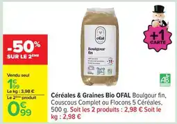 Carrefour Céréales & Graines Bio OFAL offre