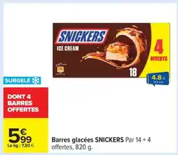Carrefour Barres Glacées Snickers offre