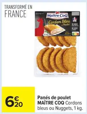 Carrefour PANÉS DE POULET MAÎTRE COQ offre