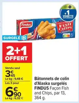 Carrefour Bâtonnets de colin d'Alaska surgelés FINDUS offre