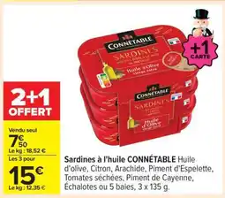 Carrefour Sardines à l'Huile CONNETABLE offre