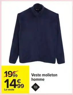 Carrefour Veste molleton homme offre