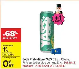 Carrefour Soda Prébiotique YASS offre
