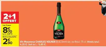 Carrefour Vin Mousseux Charles Volner offre