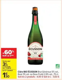 Carrefour CIDRE BIO ÉCUSSON offre